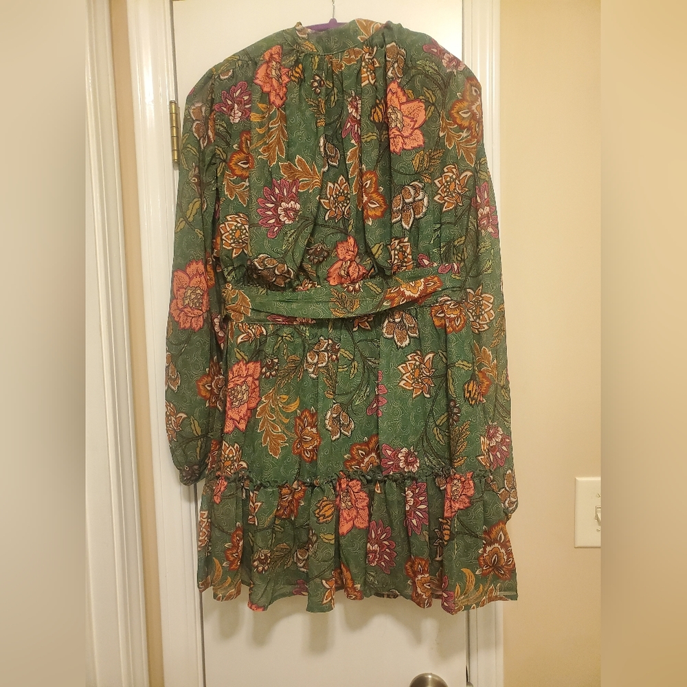 Halter Long sleeve floral dress.